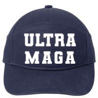 Ultra MAGA Varsity College Font Logo 7-Panel Snapback Hat