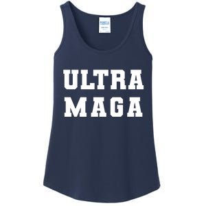 Ultra MAGA Varsity College Font Logo Ladies Essential Tank