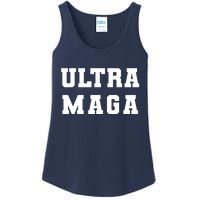 Ultra MAGA Varsity College Font Logo Ladies Essential Tank