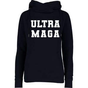 Ultra MAGA Varsity College Font Logo Womens Funnel Neck Pullover Hood