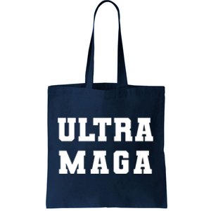 Ultra MAGA Varsity College Font Logo Tote Bag