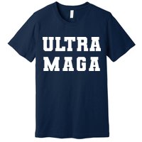Ultra MAGA Varsity College Font Logo Premium T-Shirt