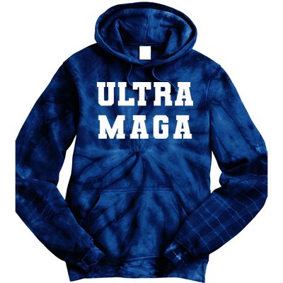 Ultra MAGA Varsity College Font Logo Tie Dye Hoodie
