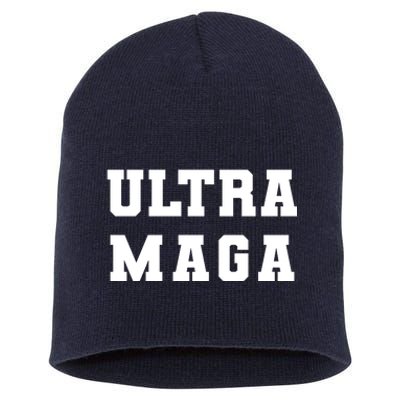 Ultra MAGA Varsity College Font Logo Short Acrylic Beanie