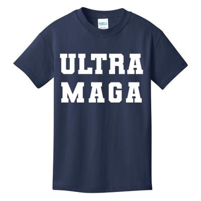 Ultra MAGA Varsity College Font Logo Kids T-Shirt