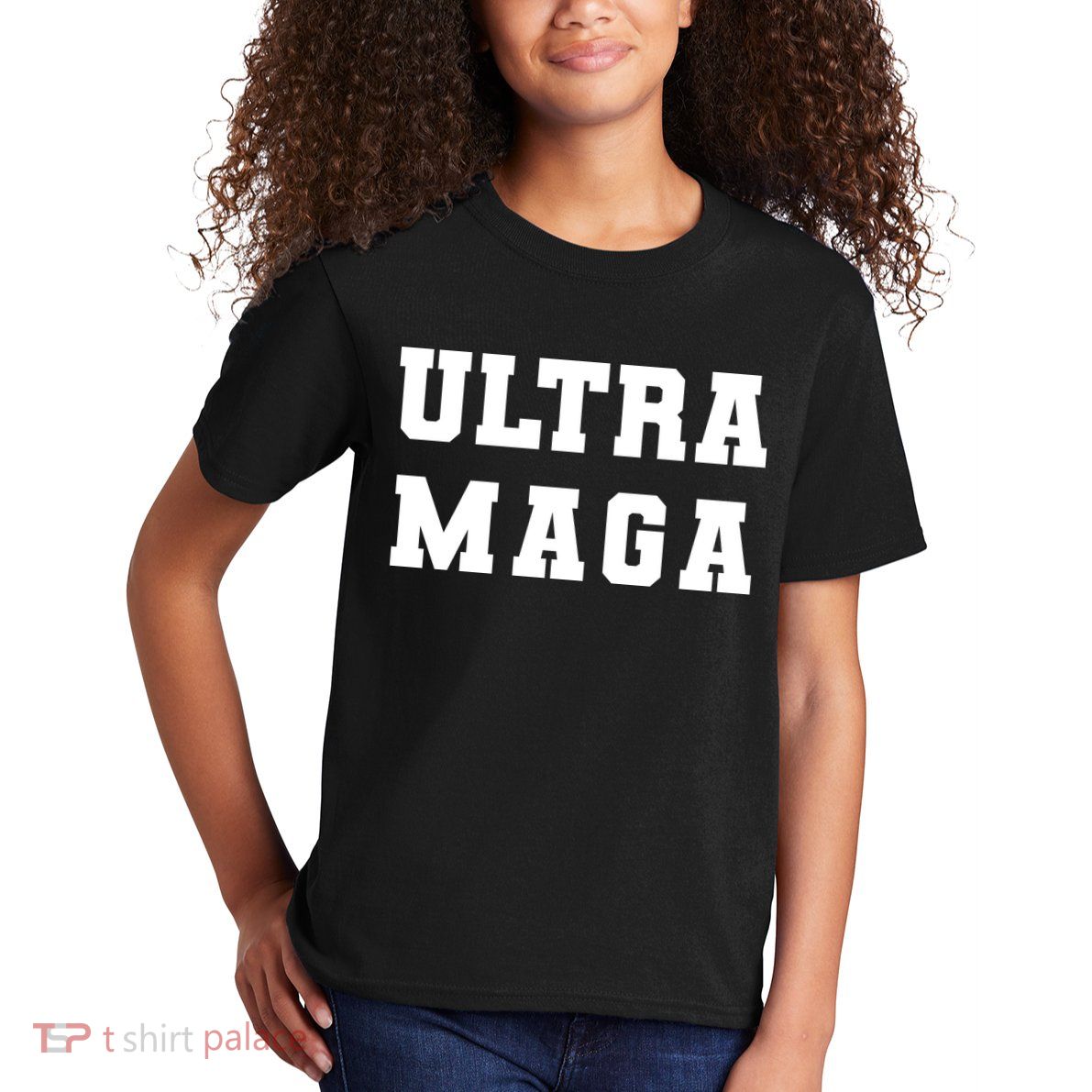 Ultra MAGA Varsity College Font Logo Kids T-Shirt