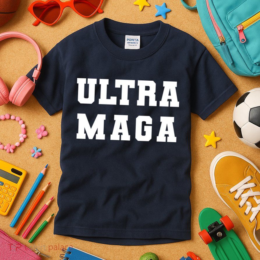 Ultra MAGA Varsity College Font Logo Kids T-Shirt
