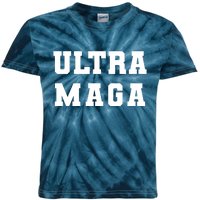 Ultra MAGA Varsity College Font Logo Kids Tie-Dye T-Shirt