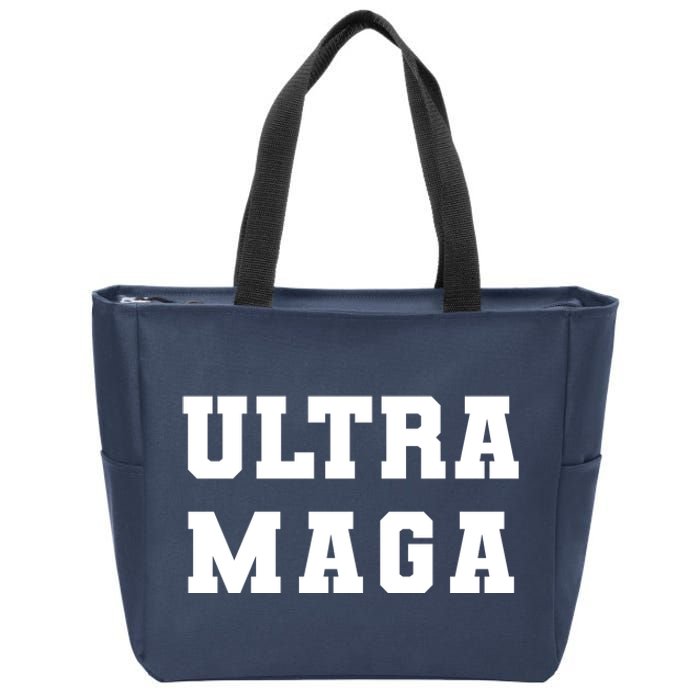 Ultra MAGA Varsity College Font Logo Zip Tote Bag