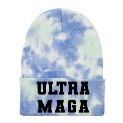 Ultra MAGA Varsity College Font Logo Tie Dye 12in Knit Beanie