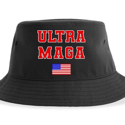 Ultra MAGA Varsity USA United States Flag Logo Sustainable Bucket Hat