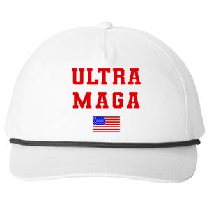 Ultra MAGA Varsity USA United States Flag Logo Snapback Five-Panel Rope Hat