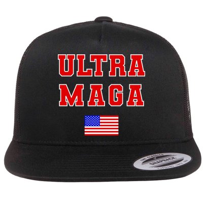 Ultra MAGA Varsity USA United States Flag Logo Flatbill Hat