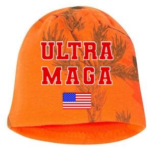 Ultra MAGA Varsity USA United States Flag Logo Kati - Camo Knit Beanie