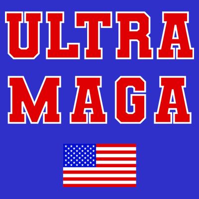 Ultra MAGA Varsity USA United States Flag Logo T-Shirt