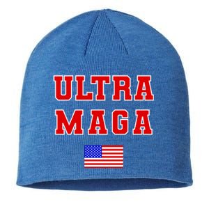 Ultra MAGA Varsity USA United States Flag Logo Sustainable Beanie