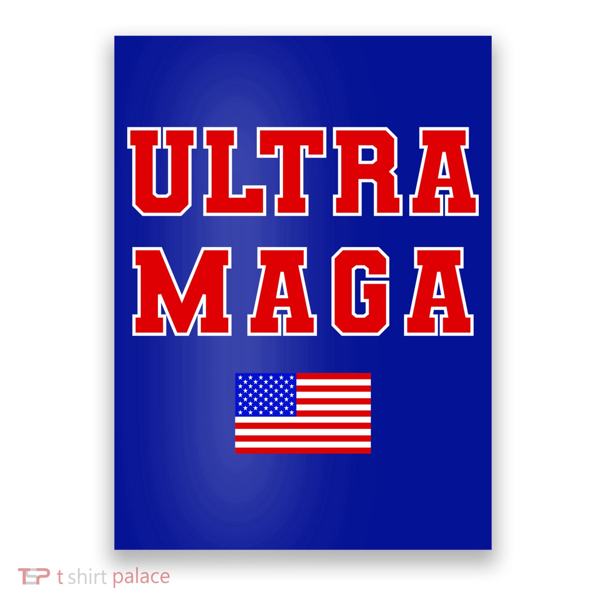 Ultra MAGA Varsity USA United States Flag Logo Poster