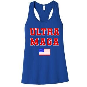 Ultra MAGA Varsity USA United States Flag Logo Women's Racerback Tank