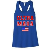 Ultra MAGA Varsity USA United States Flag Logo Women's Racerback Tank