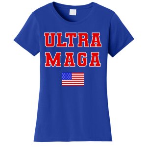 Ultra MAGA Varsity USA United States Flag Logo Women's T-Shirt