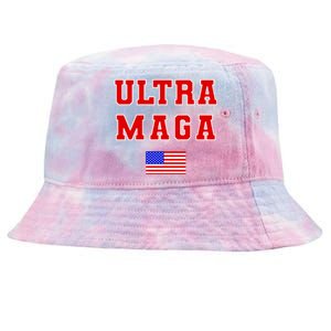 Ultra MAGA Varsity USA United States Flag Logo Tie-Dyed Bucket Hat