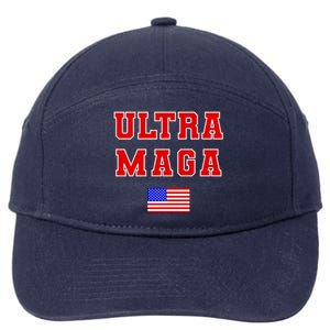 Ultra MAGA Varsity USA United States Flag Logo 7-Panel Snapback Hat