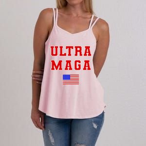 Ultra MAGA Varsity USA United States Flag Logo Women's Strappy Tank