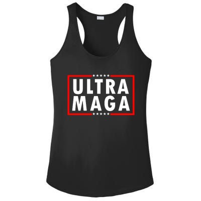 Ultra MAGA Varsity USA United States Of America Ladies PosiCharge Competitor Racerback Tank