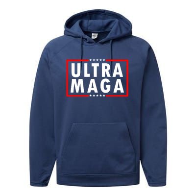 Ultra MAGA Varsity USA United States Of America Performance Fleece Hoodie