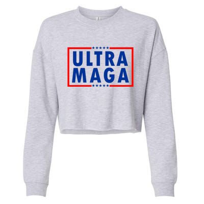 Ultra MAGA Varsity USA United States Of America Cropped Pullover Crew