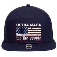 Ultra Maga We The People USA Flag Vintage 7 Panel Mesh Trucker Snapback Hat