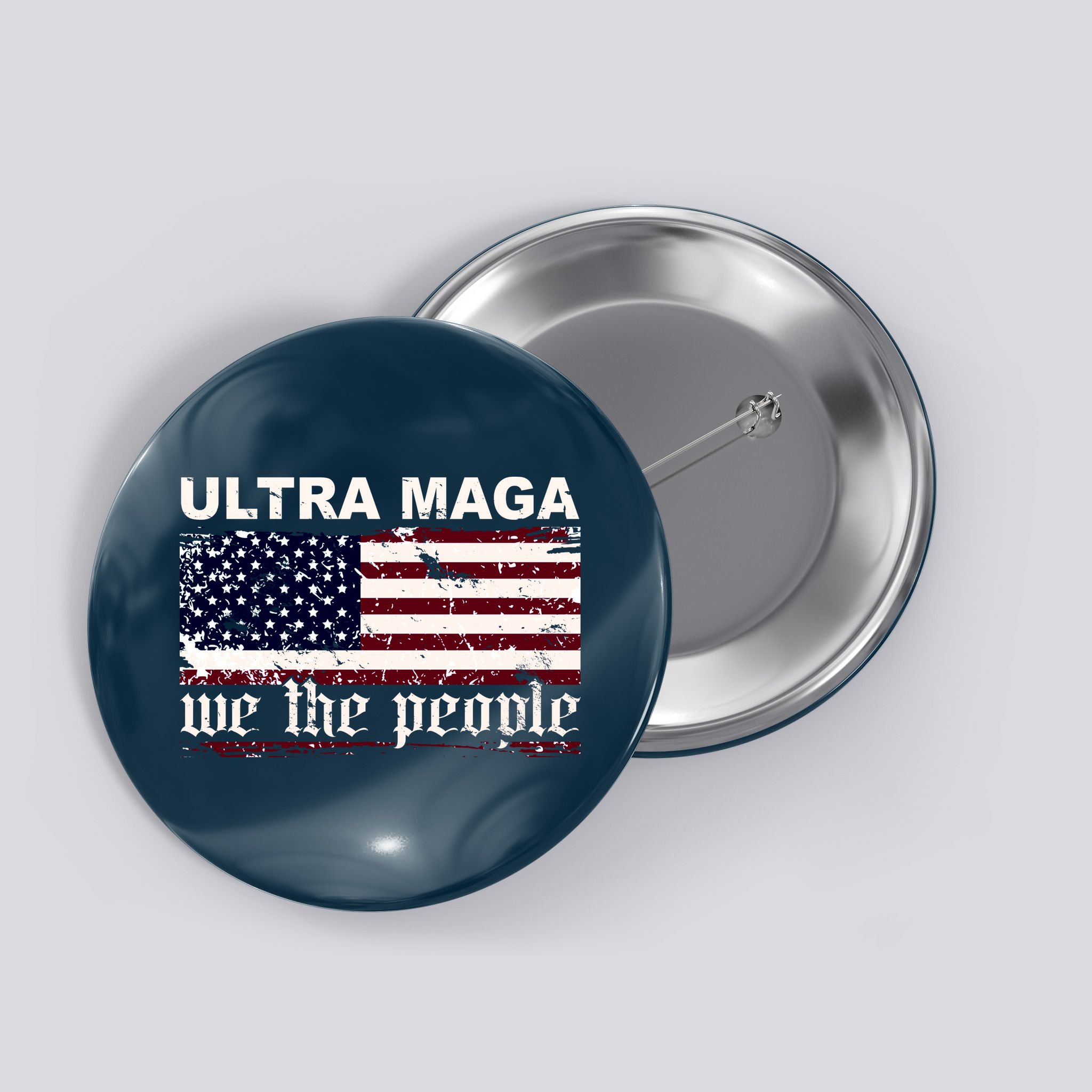 Ultra Maga We The People USA Flag Vintage Button