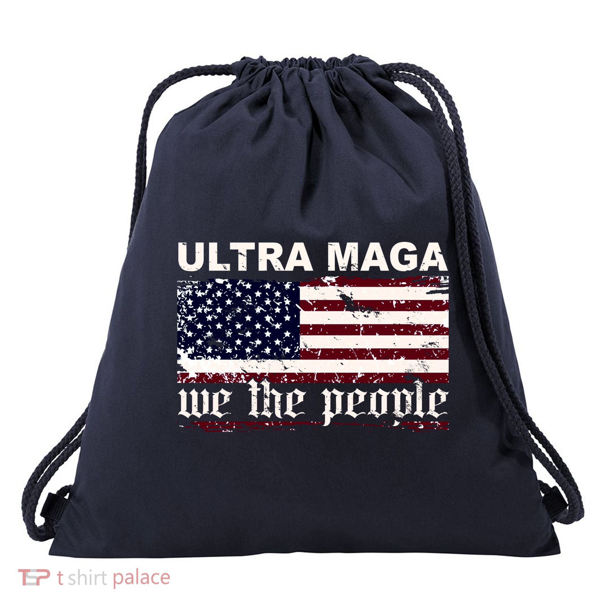 Ultra Maga We The People USA Flag Vintage Drawstring Bag