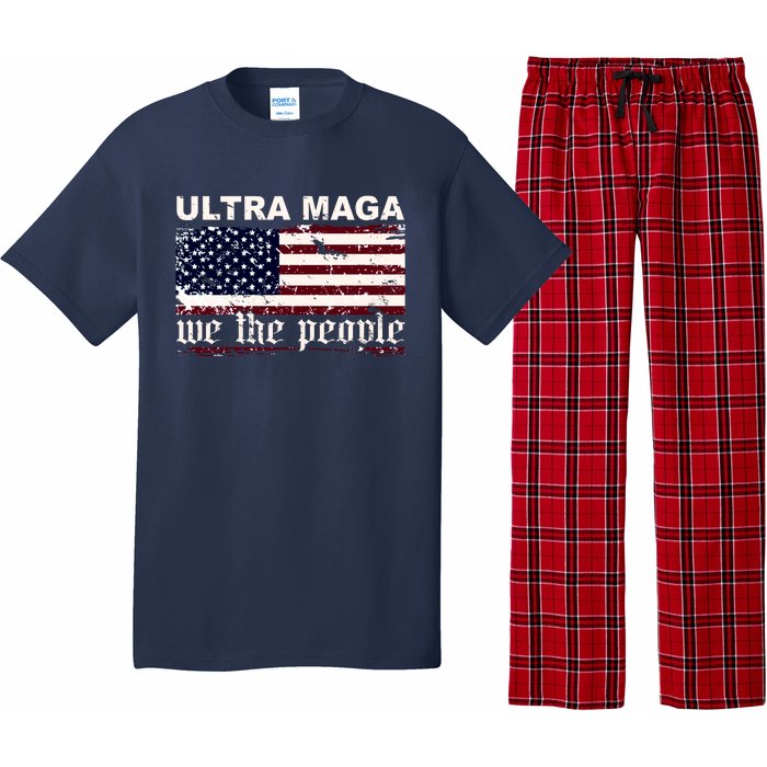 Ultra Maga We The People USA Flag Vintage Pajama Set