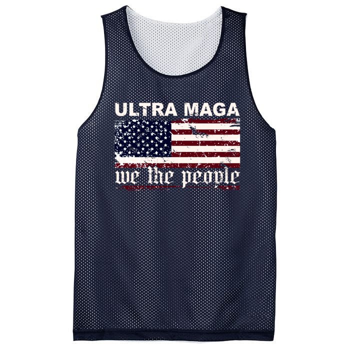 Ultra Maga We The People USA Flag Vintage Mesh Reversible Basketball Jersey Tank