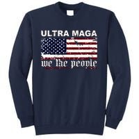 Ultra Maga We The People USA Flag Vintage Tall Sweatshirt