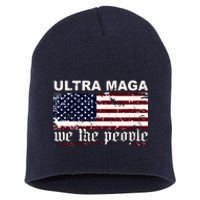 Ultra Maga We The People USA Flag Vintage Short Acrylic Beanie