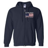 Ultra Maga We The People USA Flag Vintage Full Zip Hoodie