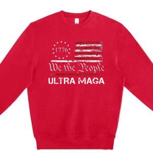 Ultra Maga We The People Proud Republican Usa Flag Premium Crewneck Sweatshirt