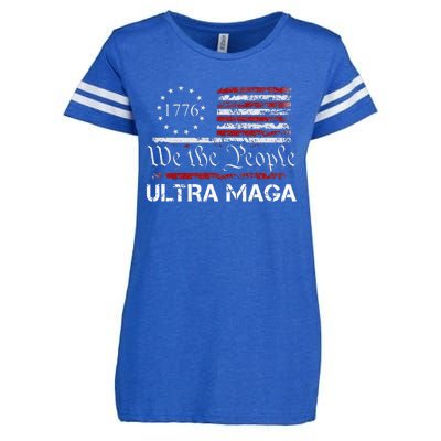 Ultra Maga We The People Proud Republican Usa Flag Enza Ladies Jersey Football T-Shirt