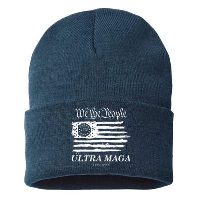 Ultra MAGA We The People Proud Betsy Ross Flag 1776 2022 Sustainable Knit Beanie