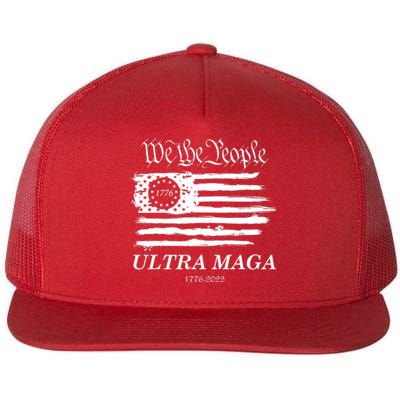 Ultra MAGA We The People Proud Betsy Ross Flag 1776 2022 Flat Bill Trucker Hat