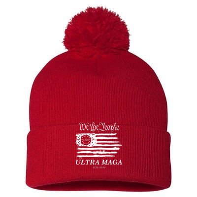 Ultra MAGA We The People Proud Betsy Ross Flag 1776 2022 Pom Pom 12in Knit Beanie