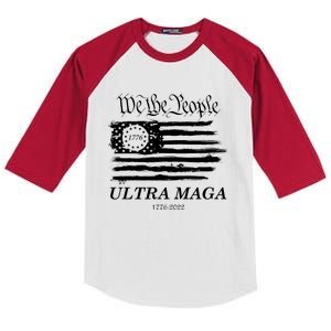 Ultra MAGA We The People Proud Betsy Ross Flag 1776 2022 Kids Colorblock Raglan Jersey