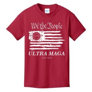 Ultra MAGA We The People Proud Betsy Ross Flag 1776 2022 Kids T-Shirt