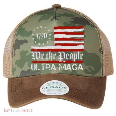 Ultra MAGA We The People Shirt Funny Anti Biden US Flag Pro Trump Trendy Legacy Tie Dye Trucker Hat