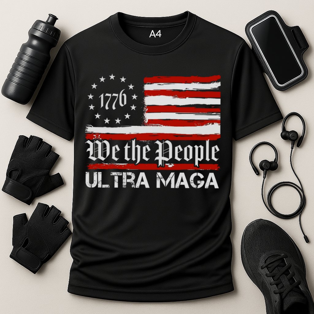 Ultra MAGA We The People Shirt Funny Anti Biden US Flag Pro Trump Trendy Cooling Performance Crew T-Shirt