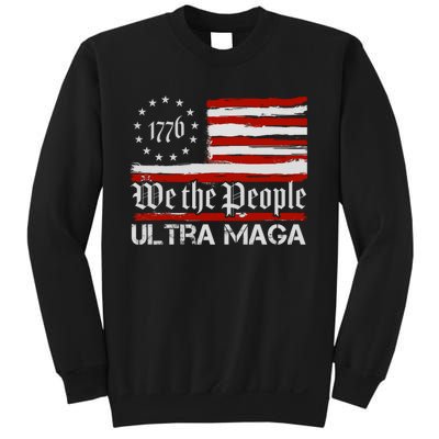 Ultra MAGA We The People Shirt Funny Anti Biden US Flag Pro Trump Trendy Sweatshirt