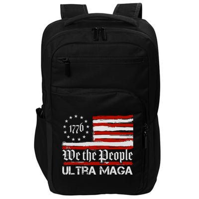 Ultra MAGA We The People Shirt Funny Anti Biden US Flag Pro Trump Trendy Impact Tech Backpack