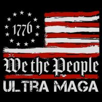 Ultra MAGA We The People Shirt Funny Anti Biden US Flag Pro Trump Trendy Flat Bill Trucker Hat